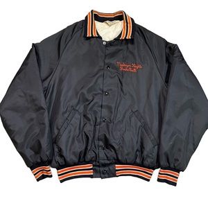 Vintage Muskegon Heights Basketball Bomber Jacket *